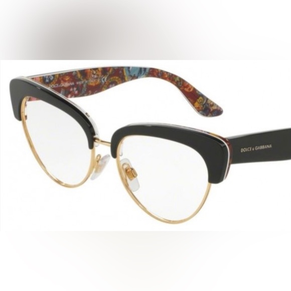Dolce & Gabbana Black/Gold Cats Eye Glasses Italy DG3247 3033 53 16 140 - Picture 1 of 16